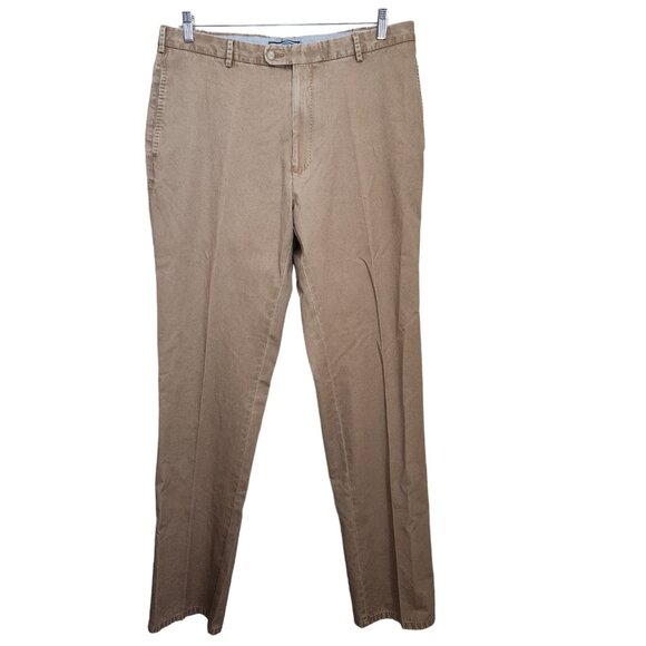 Peter Millar 36x 35 Khaki MC00B84 Washed Raleigh Twill Straight Chino Pants Pima - Picture 1 of 13